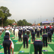 Participants perform yoga asanas at the International Yoga Day celebrations in New Delhi.